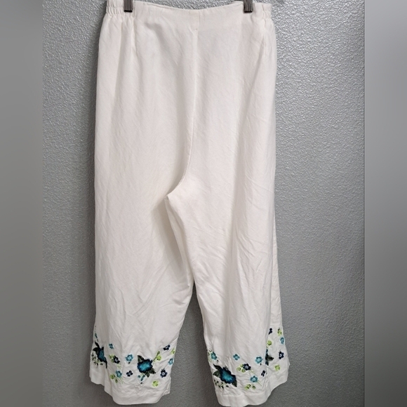 Plus Size Linen Blend With Embroidery  Size 22W - Picture 4 of 12
